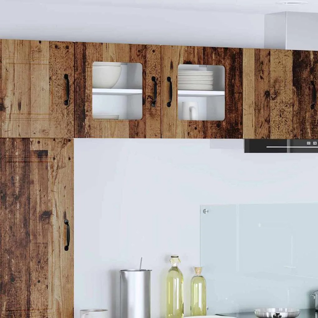 vidaXL Κρεμαστό ντουλάπι κουζίνας 2 pcs Παλιό Ξύλο 40 x 31 x 40 εκ.