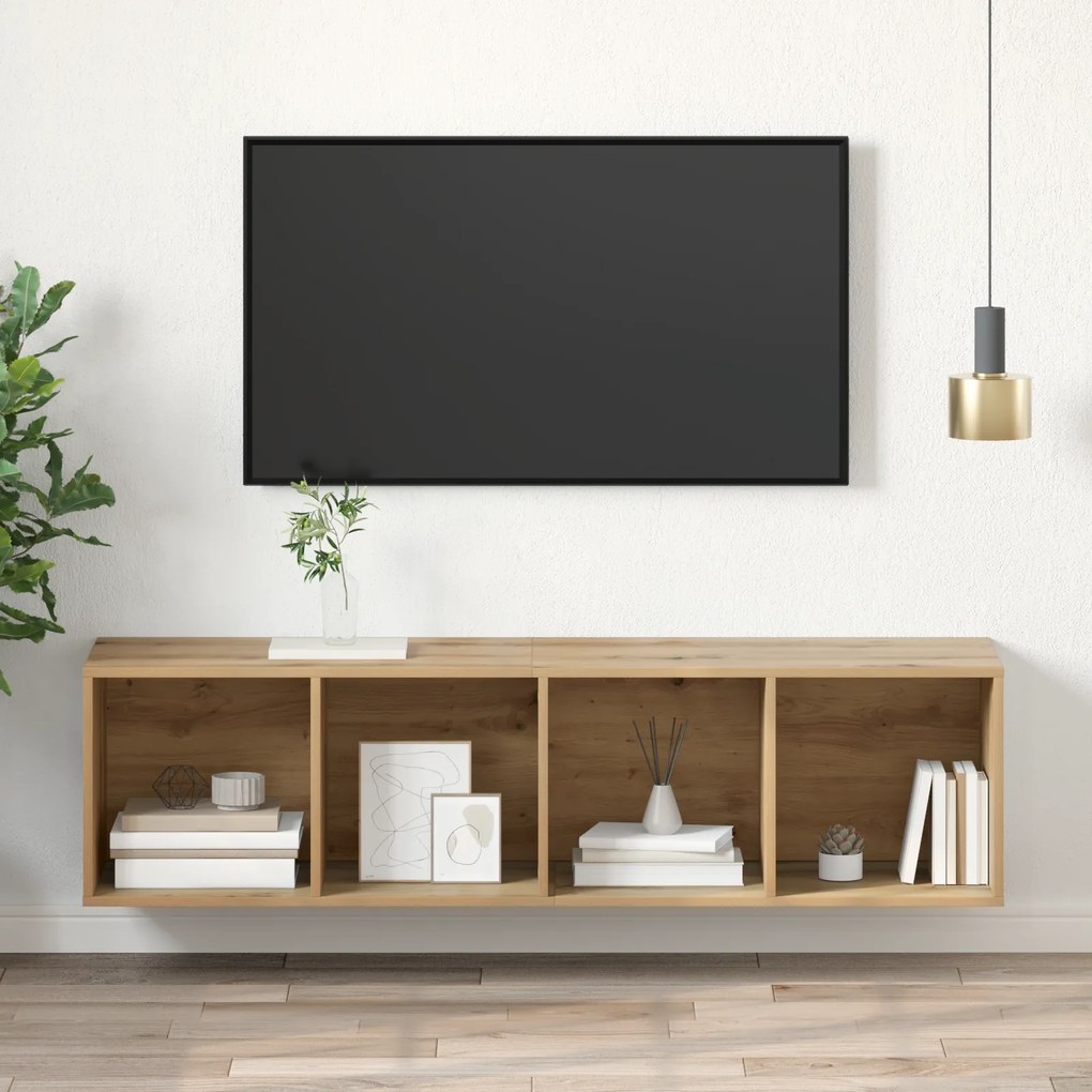 vidaXL Ντουλάπι TV artisan δρυς 37 x 37 x 142.5 εκ Επεξεργασμένο ξύλο