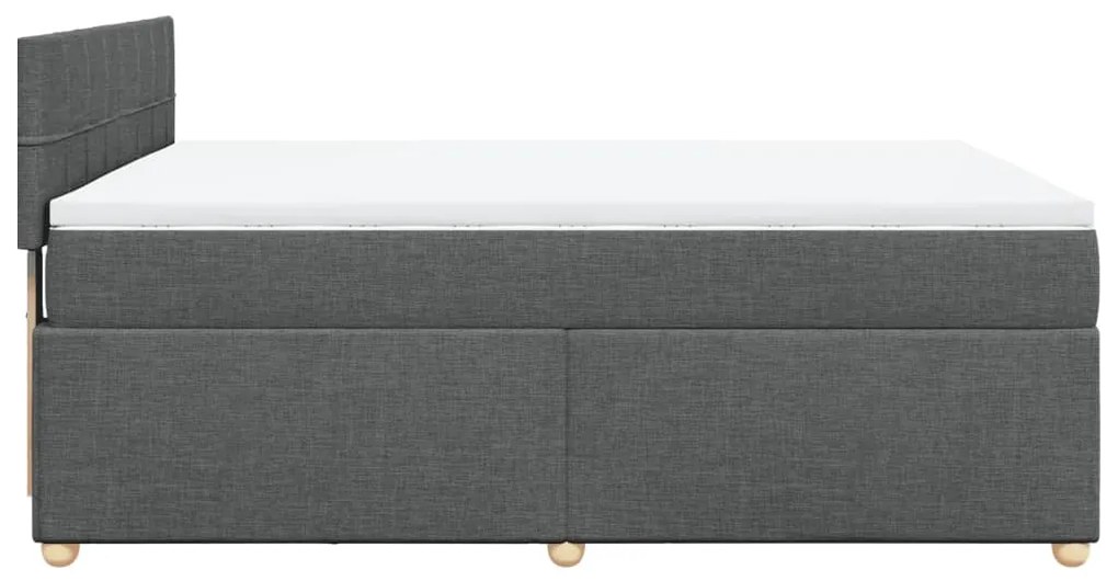 ΚΡΕΒΑΤΙ BOXSPRING ΜΕ ΣΤΡΩΜΑ ΣΚΟΥΡΟ ΓΚΡΙ 160X200 ΕΚ ΥΦΑΣΜΑΤΙΝΟ 3286732