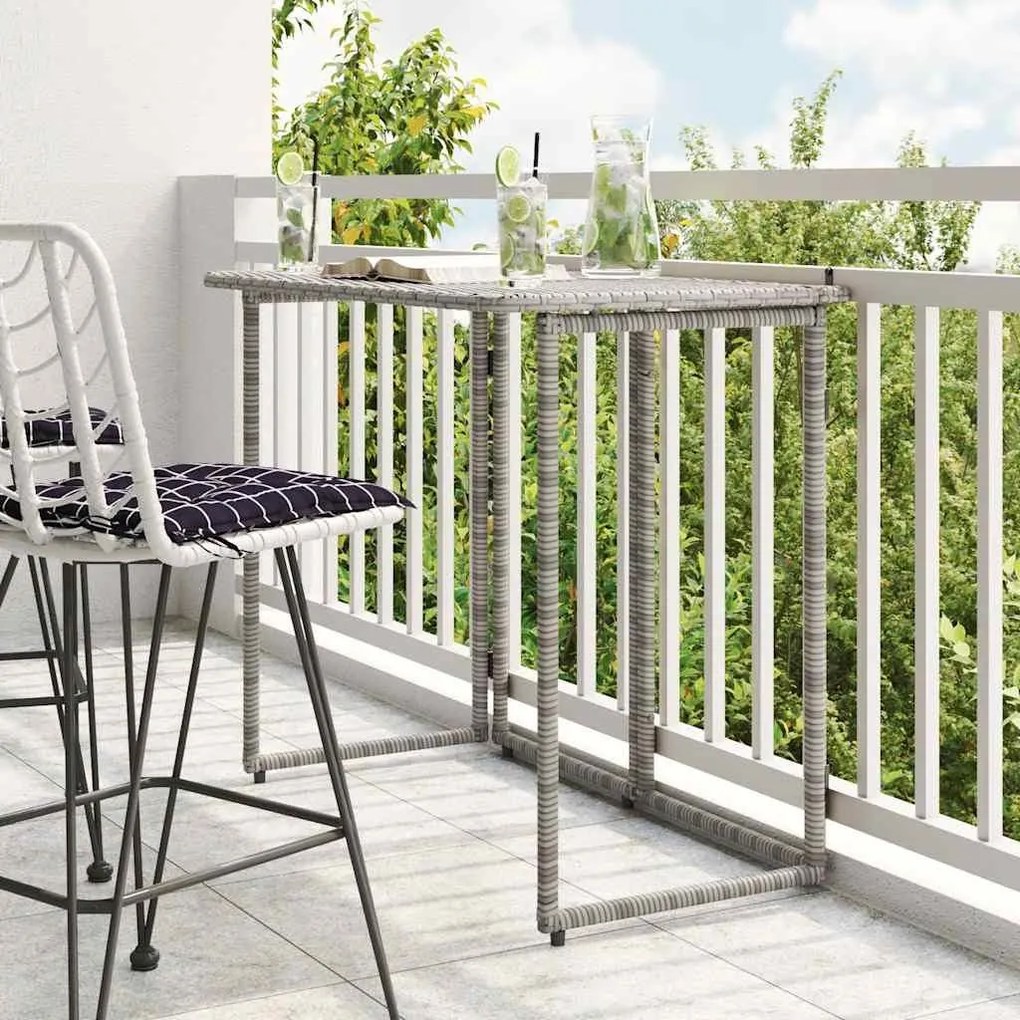 ΠΤΥΣΣΟΜΕΝΟ ΤΡΑΠΕΖΙ ΚΗΠΟΥ ΓΚΡΙ 90X51X75 CM POLY RATTAN 4108256