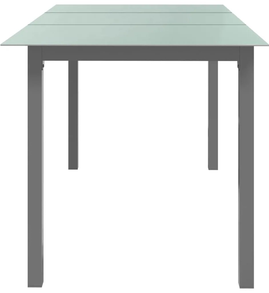 vidaXL Τραπέζι Κήπου Ανοιχτό Γκρι 150x90x74 εκ. από Αλουμίνιο / Γυαλί