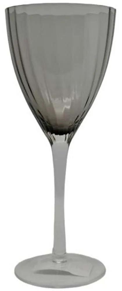 Ποτήρια Κρασιού Κολωνάτα Premium (Σετ 6Τμχ) 8261-04 300ml Smoke Ankor Γυαλί