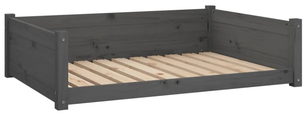 vidaXL Κρεβάτι Σκύλου Γκρι 95,5 x 65,5 x 28 εκ. από Μασίφ Ξύλο Πεύκου