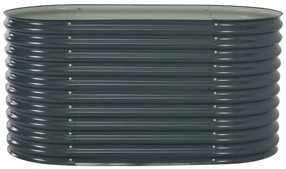 vidaXL Ζαρντινιέρα Υπερυψωμένη Γκρι 160x80x81 εκ. Γαλβανισμ. Χάλυβας