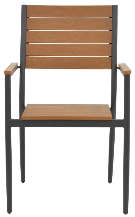Καρέκλα - Πολυθρόνα Vitality αλουμίνιο ανθρακί- plywood φυσικό 60x56.3x89 εκ. 60x56.3x89 εκ.