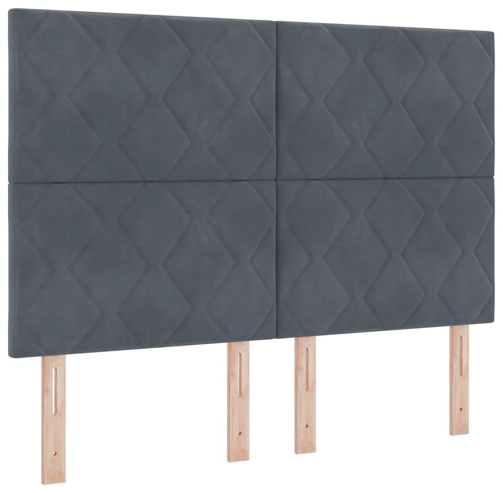 vidaXL Κρεβάτι με Στρώμα και Βάση Γκρι Σκούρο 140x200 εκ Βελούδο