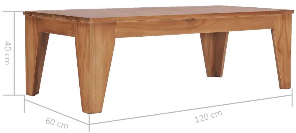 vidaXL Τραπεζάκι Σαλονιού 120 x 60 x 40 εκ. από Μασίφ Ξύλο Teak