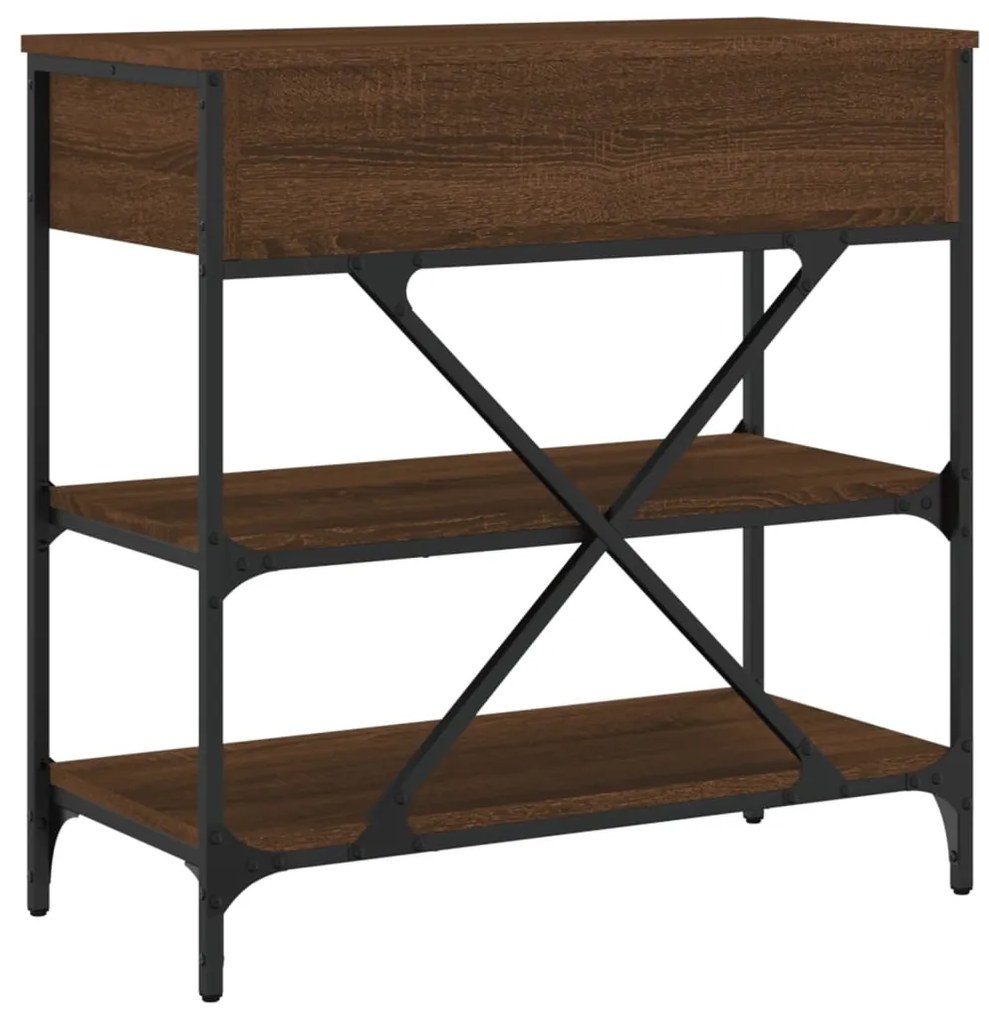 vidaXL Τραπέζι Κονσόλα Καφέ Δρυς 75x34,5x75 εκ. Επεξεργασμένο Ξύλο