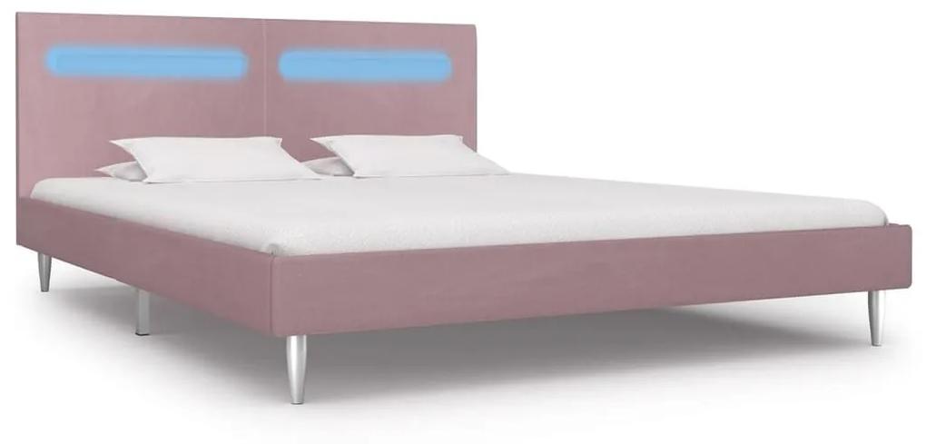 Πλαίσιο Κρεβατιού με LED Ροζ 180 x 200 εκ. Υφασμάτινο - Ροζ