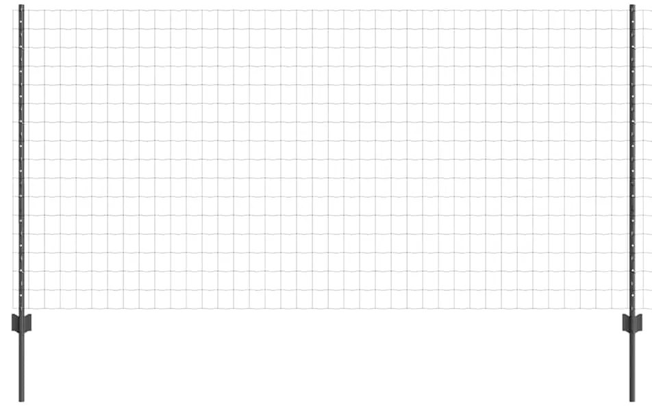 vidaXL Φράχτης με Στήλες. Γκρι 1.2 x 25 m Ατσάλι
