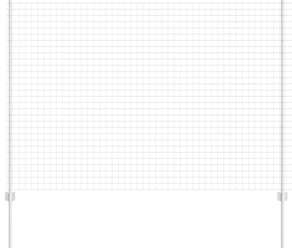 Τείχος και Πόστ Ασημί 1,5 x 10 m Ατσάλι