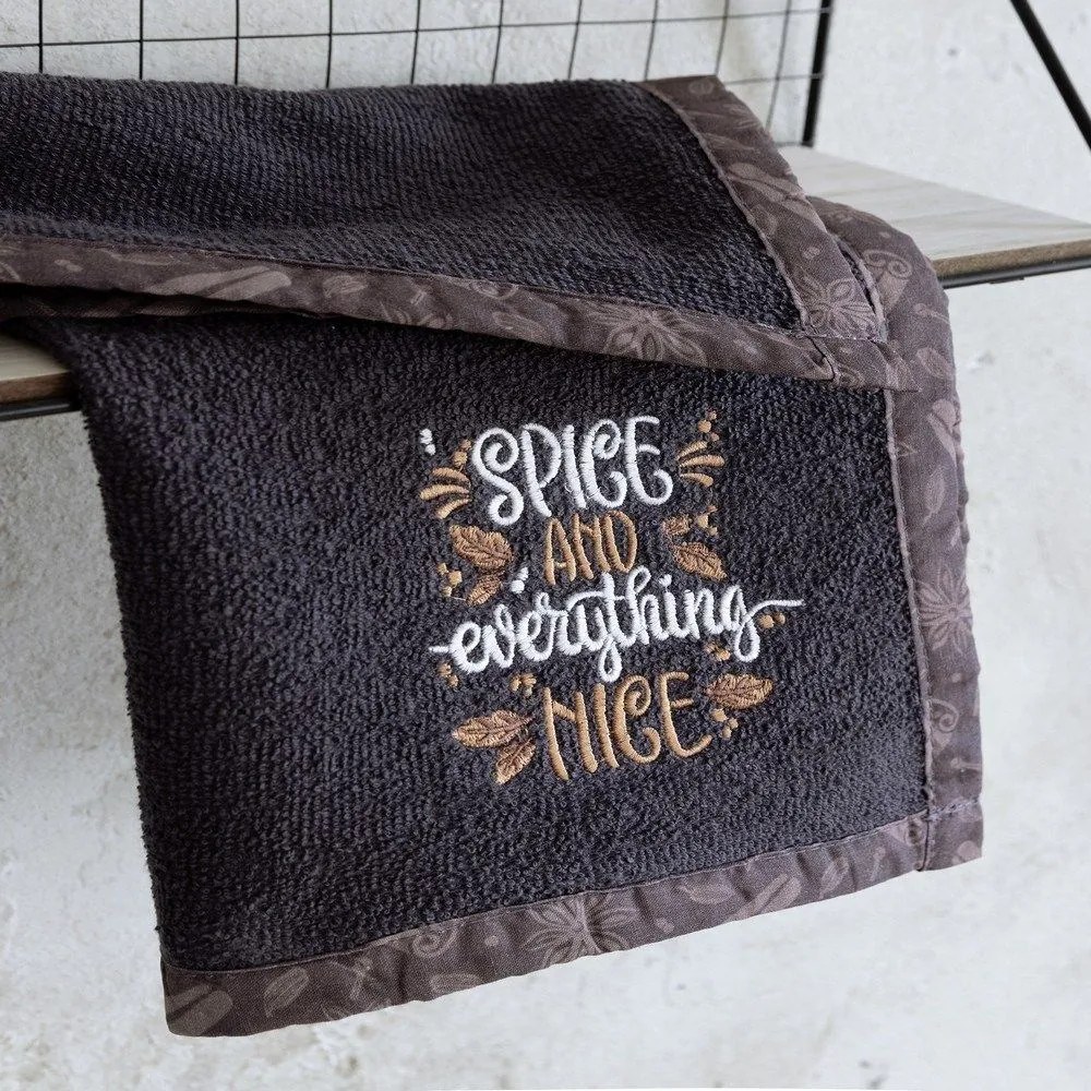 Πετσέτα Κουζίνας Spice Anthracite Nima 40x40cm 100% Cotton