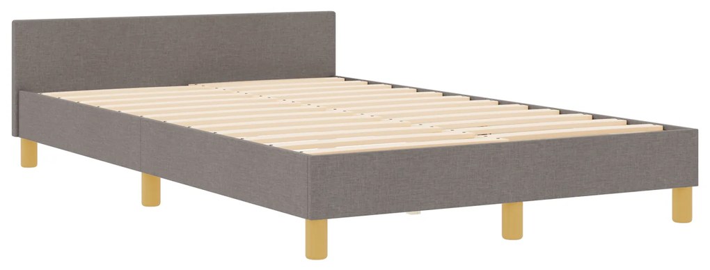 vidaXL Σκελετός Κρεβατιού με κεφαλάρι Taupe 120 x 200 cm ύφασμα