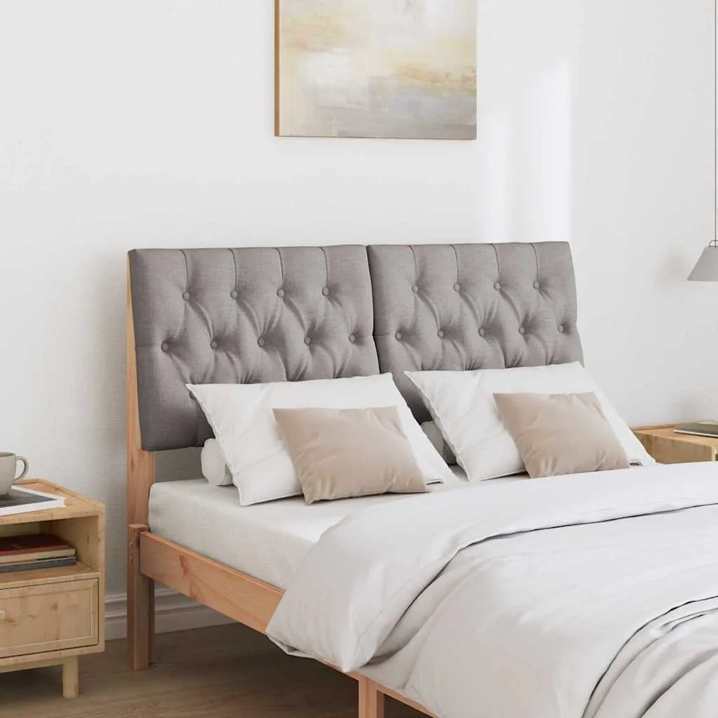 vidaXL Ταπετσαρισμένο κεφαλάρι Taupe 120 cm Στερεά ξυλεία πεύκου