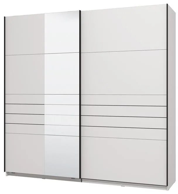 Ντουλάπα Συρόμενη VEYMONT 220 OG με Καθρέπτη Λευκή 220x61x218εκ. 220x61x218 εκ.