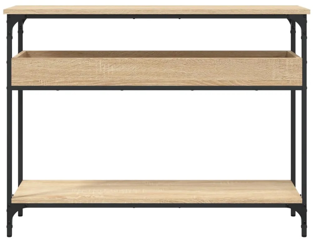 vidaXL Τραπέζι Κονσόλα με Ράφι Sonoma Δρυς 100x29x75 εκ. Επεξεργ. Ξύλο
