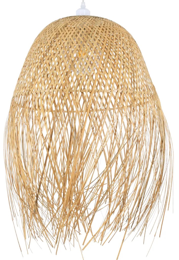 01714 GloboStar® GLOBOSTAR® MANILA 01714 Boho Κρεμαστό Φωτιστικό Οροφής με Ντουί 1 x E27 AC 220-240V IP20 - Μπεζ - Μ45 x Π45 x Υ60cm