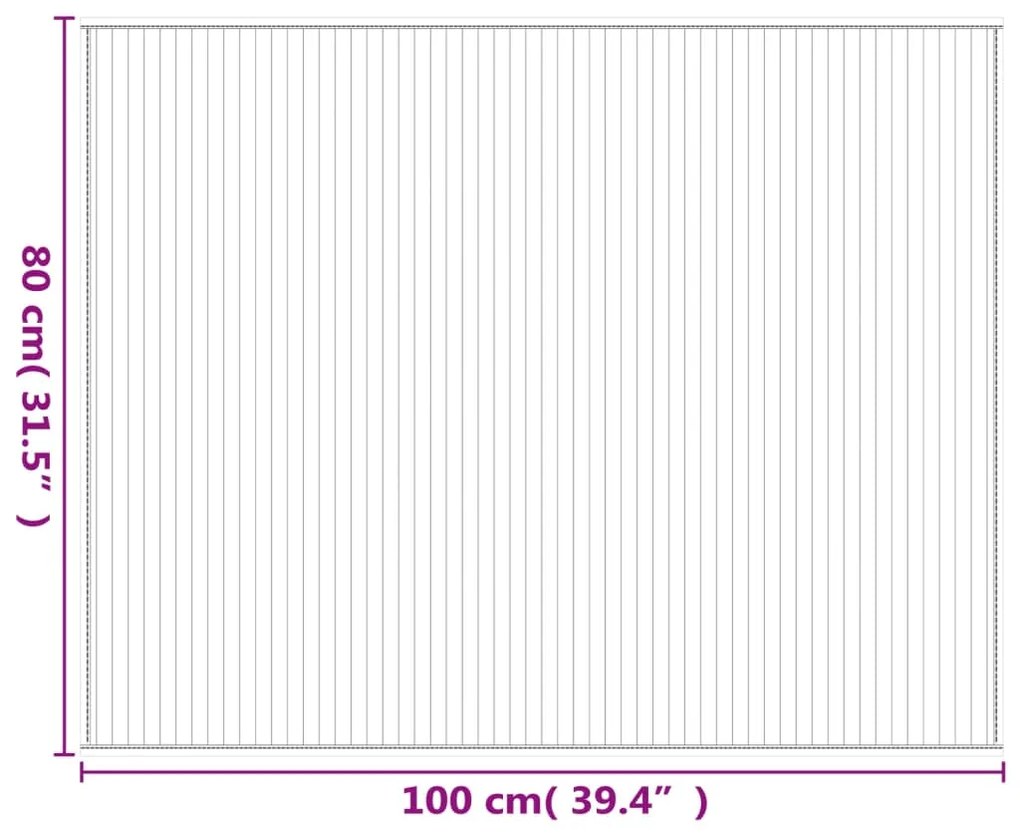 Χαλί Ορθογώνιο Καφέ 80 x 100 εκ. Μπαμπού - Καφέ