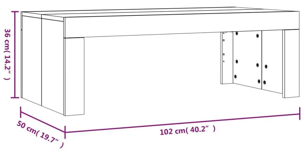 Τραπεζάκι Σαλονιού Sonoma Δρυς 102x50x36 εκ. Επεξεργασμένο Ξύλο - Καφέ