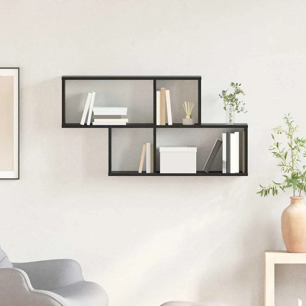 vidaXL Ράφι τοίχου Μαύρη δρυς 100 x 20 x 53 εκ Επεξεργασμένο ξύλο
