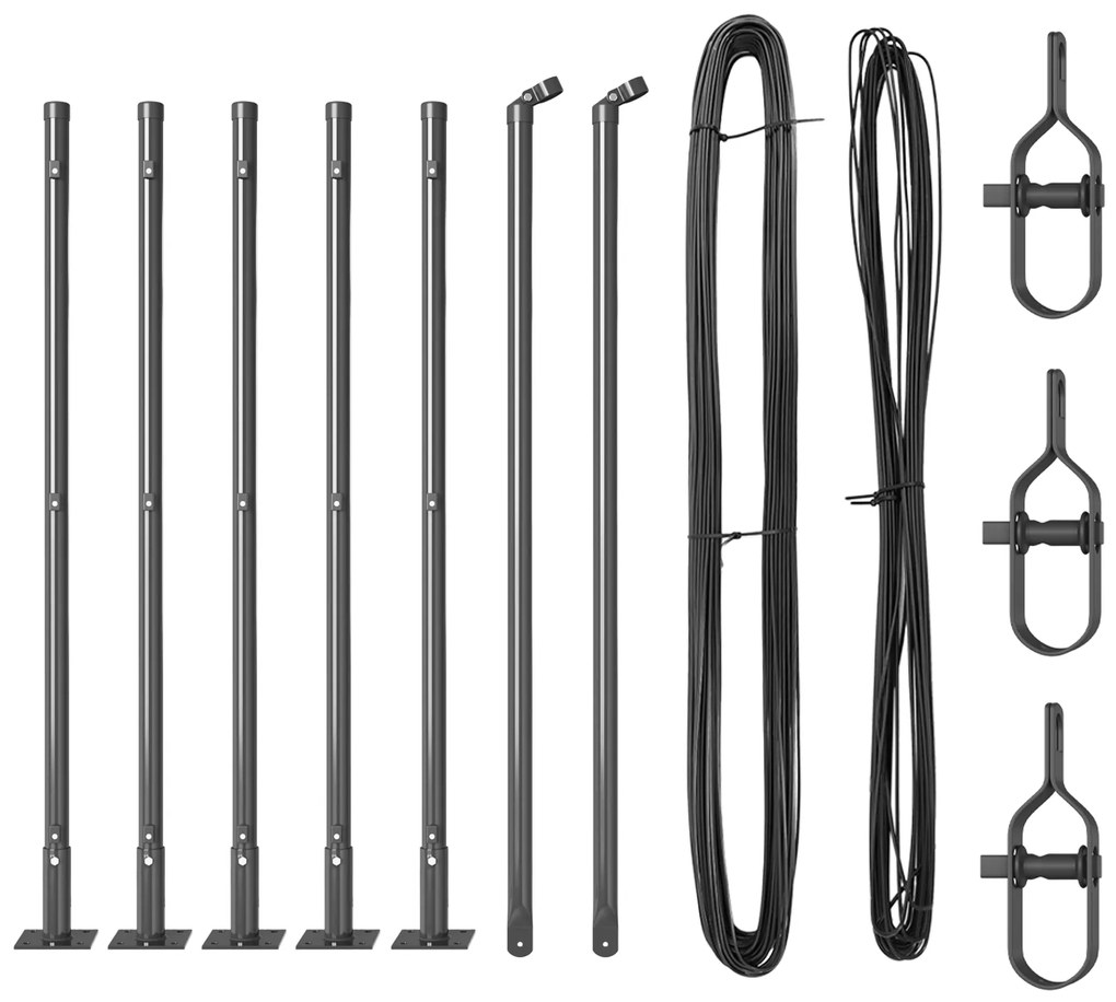 vidaXL Στηλοί φENCE με βάσεις 7 τμχ Ø32mm 70cm Γαλβανισμένο ατσάλι