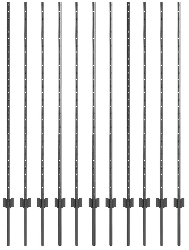 vidaXL Πό posts φράχτη 22 pcs Γκρι 140 cm Ατσάλι