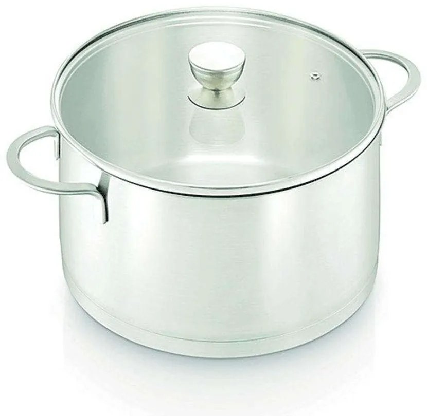 Κατσαρόλα Με Γυάλινο Καπάκι 30002453 Φ20cm Silver 20cm Ανοξείδωτο Ατσάλι
