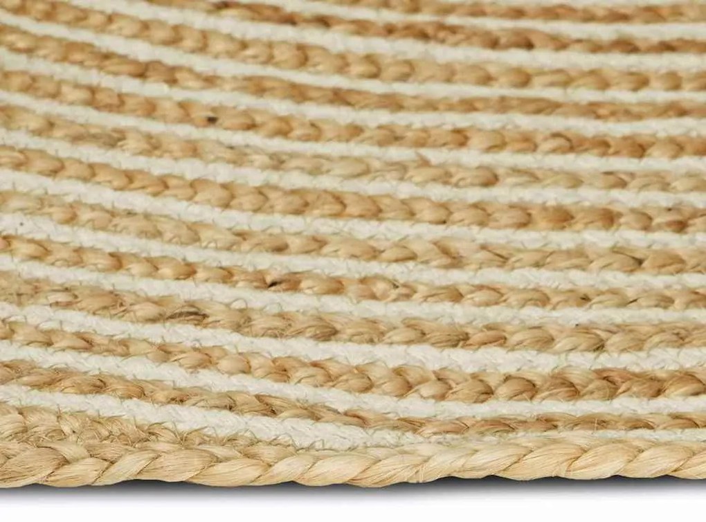 vidaXL Χαλί Φυσικό και Λευκό 100 x 152 εκ. Γιούτα