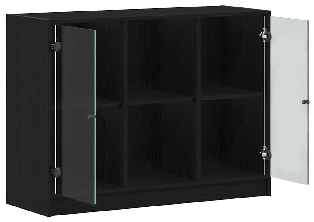 vidaXL Πλαϊνό γραφείο Μαύρη Οξυά 100 x 37 x 75.5 εκ