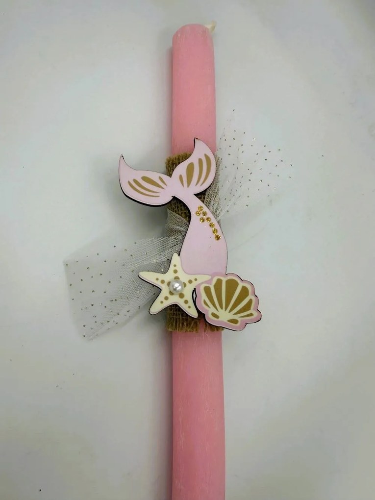 Ουρά γοργόνας Αρωματική λαμπάδα - Σετ Λαμπάδα, Πλάτη με βάση και Αυγό