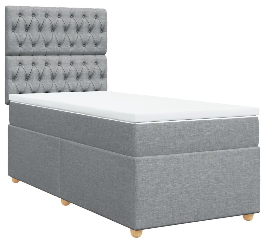 ΚΡΕΒΑΤΙ BOXSPRING ΜΕ ΣΤΡΩΜΑ ΑΝΟΙΧΤΟ ΓΚΡΙ 90X190 ΕΚ. ΥΦΑΣΜΑΤΙΝΟ 3291142