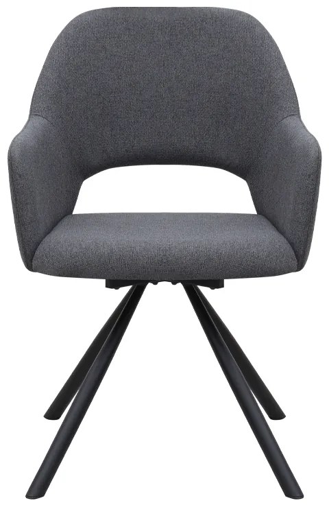 Πολυθρόνα τραπεζαρίας Gabriel Megapap γκρι ύφασμα - μεταλλικό μαύρο πόδι 58x60x85εκ.