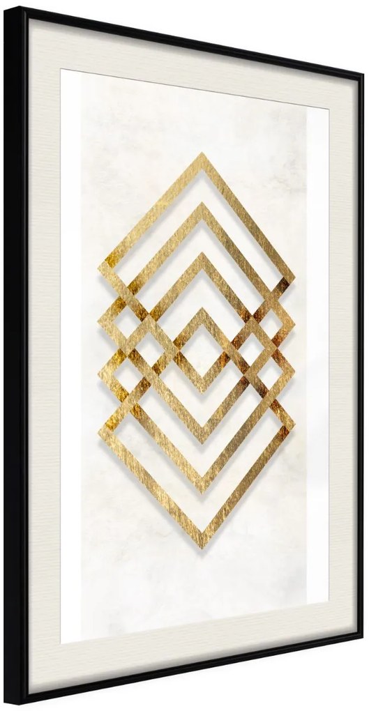 Αφίσα - Golden Inlay - 40x60 - Μαύρο - Με πασπαρτού