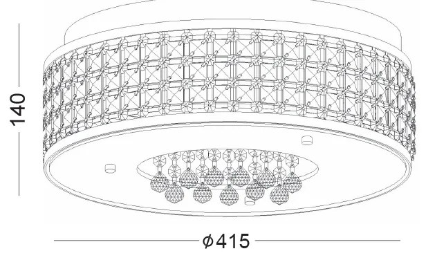 ΟΡΟΦΗΣ ΚΡΥΣΤΑΛΛΟ Φ41,5CM 5ΧG9 ETNA - DLA6195G