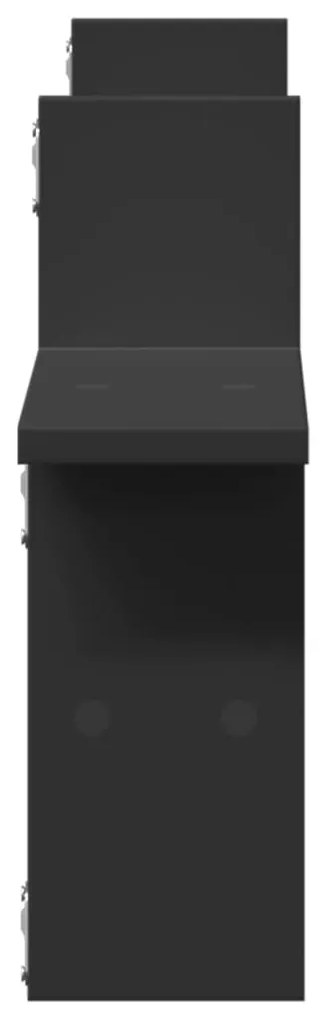 vidaXL Ραφιέρες Τοίχου 2 τεμ. Μαύρες 38x12x38 εκ. από Επεξ. Ξύλο