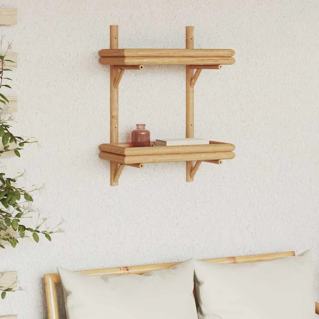 vidaXL Επιτοίχιο Ράφι με ράφι Επιτοίχιο Καφέ 45 x 26 x 60 εκ. Μπαμπού