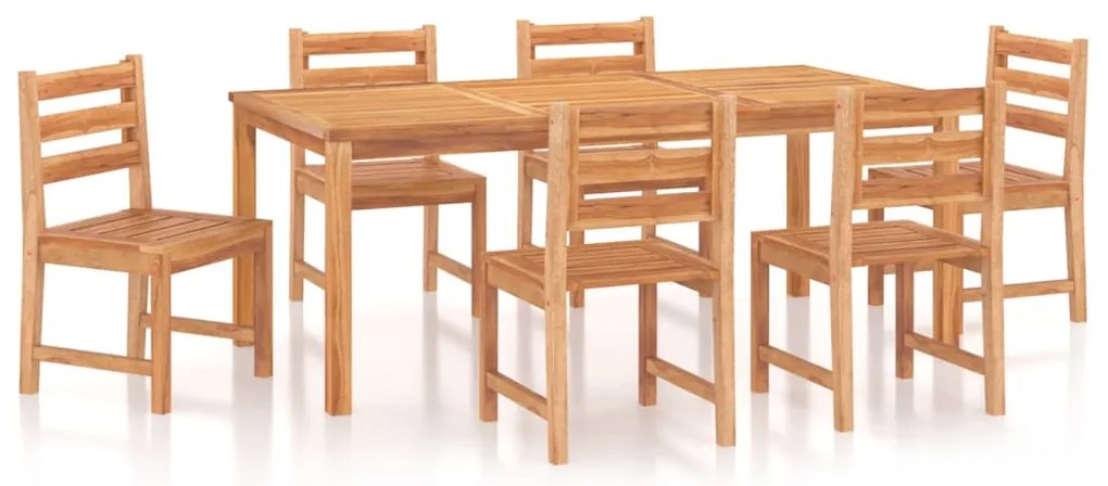 vidaXL Σετ Τραπεζαρίας Κήπου 7 Τεμαχίων από Μασίφ Ξύλο Teak
