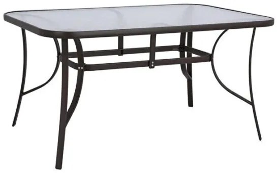 ΤΡΑΠΕΖΙ BRUNO 150X90Χ72Υεκ. ΚΑΦΕ ΜΕΤΑΛΛΙΚΟ ΜΕ ΓΥΑΛΙΝΗ ΕΠΙΦΑΝΕΙΑ HM5145.02