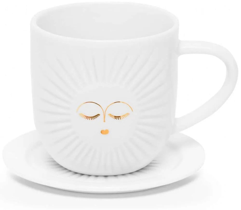 Φλυτζάνι Espresso Με Πιατάκι White Sun RD0051490 5,7x6cm White-Gold Raeder Porcelain