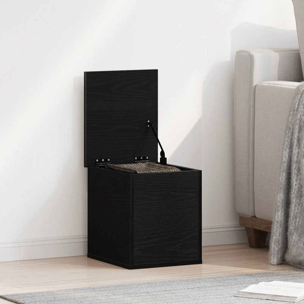 vidaXL Κουτί Αποθήκευσης Μαύρο Δρυς 30x35x35 εκ από Επεξεργασμένο Ξύλο