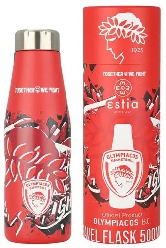 Estia Θερμός - Παγούρι Travel Flask Olympiacos BC Edition 500ml Together We Fight 00-27162