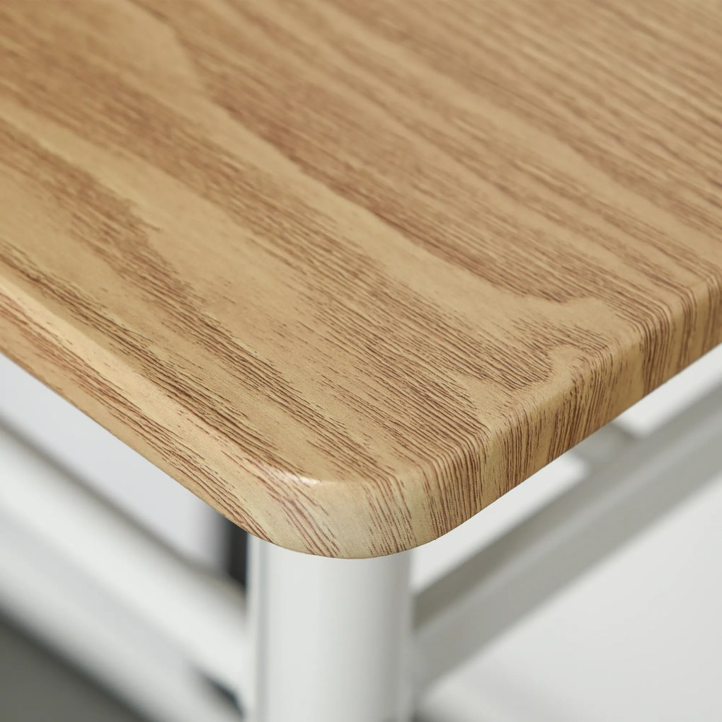 HOMCOM Σετ Μπάρας με 2 Σκαμπό Μπαρ, Τραπέζι Κουζίνας με Ράφι Αποθήκευσης, Τραπέζι Τραπεζαρίας για Τραπεζαρία, Κουζίνα, Λευκό