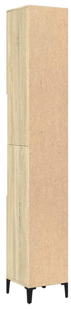 Ντουλάπι Μπάνιου Sonoma Δρυς 30x30x190 εκ. Επεξεργασμένο Ξύλο - Καφέ