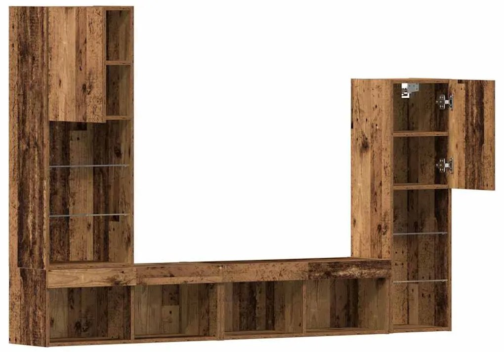vidaXL Ντουλάπι TV 4 pcs Παλαιό ξύλο 40.5 x 30 x 102 εκ.