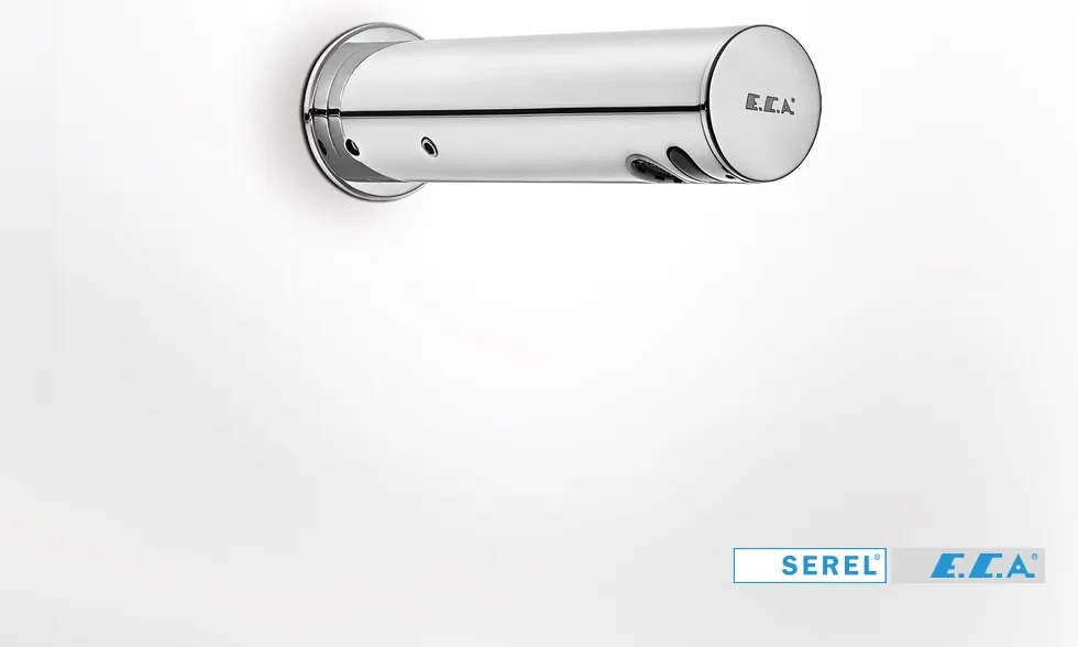 Ηλεκτρονική Εντοιχιζόμενη Κάνουλα μόνο κρύο (μπαταρίας λιθίου 6V),SEREL ECA Chrome 108109004-100