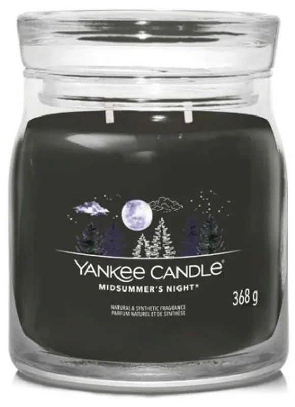 Αρωματικό Κερί Midsummer's Night Medium 1630002E 9,3x11,4cm Black Yankee Candle Wax,Glass