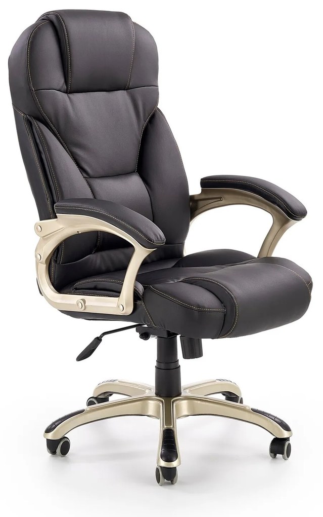 Καρέκλα γραφείου Houston 189, Μαύρο, 112x67x70cm, 15 kg, Με ρόδες, Με μπράτσα, Μηχανισμός καρέκλας: Κλίση | Epipla1.gr