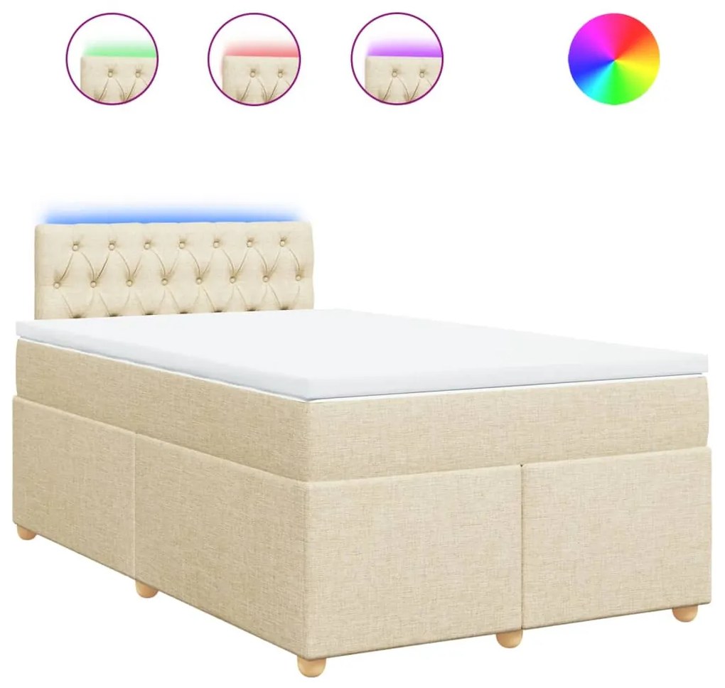 ΚΡΕΒΑΤΙ BOXSPRING ΜΕ ΣΤΡΩΜΑ ΚΡΕΜ 120X200 ΕΚ. ΥΦΑΣΜΑΤΙΝΟ 3288959