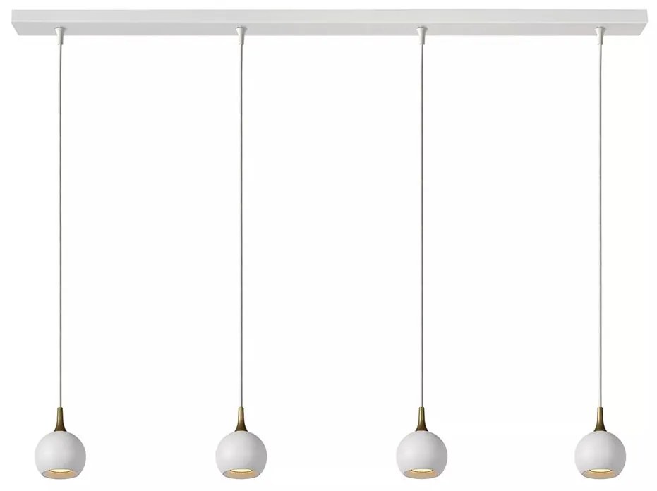 Φωτιστικό Κρεμαστό Lucide 09434-04-31 FAVORI Λευκό (White)|Χρυσό Χρώμα (Gold Coloured)