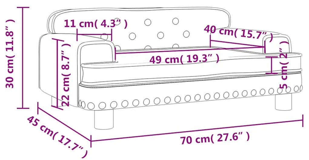 vidaXL Καναπές Παιδικός Καπουτσίνο 70x45x30 εκ. από Συνθετικό Δέρμα